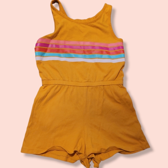 Old Navy yellow girls jumpsuit romper shorts medium 7-8 summer - Picture 1 of 3